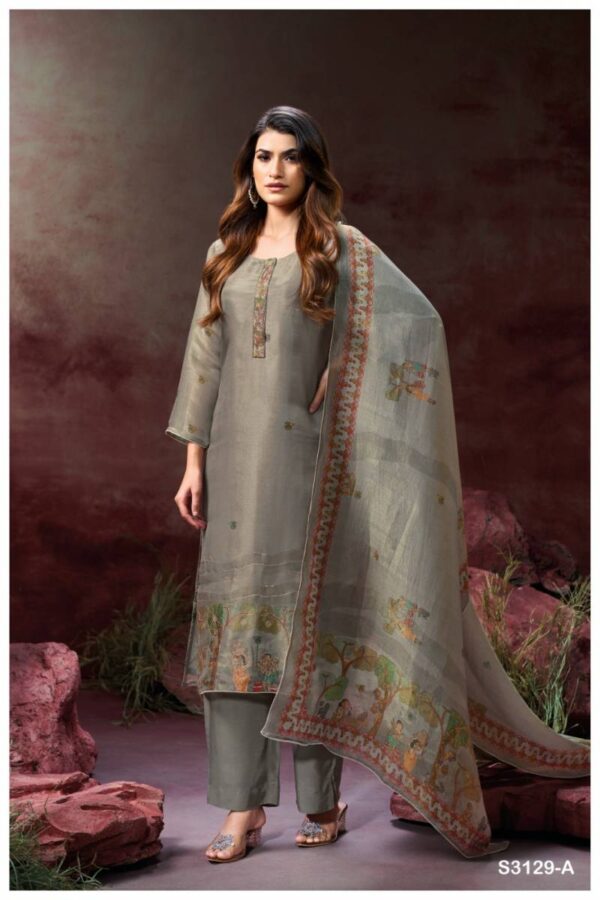 Ganga Aynslie Bemberg Gadwal Silk Printed Salwar Kameez Wholesale Catalog Collection Supplier - Image 3