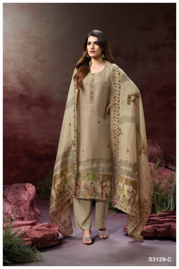 Ganga Aynslie Bemberg Gadwal Silk Printed Salwar Kameez Wholesale Catalog Collection Supplier - Image 5