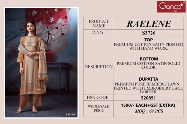 Ganga Raelene Cotton Satin Printed Salwar Kameez Wholesale Catalog Collection - Image 4