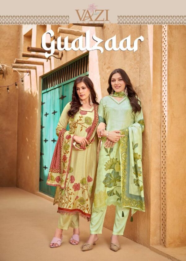 Vazi Gualzaar Viscose Maslin Printed Kurti Bottom With Dupatta Wholesale Catalog Collection Supplier