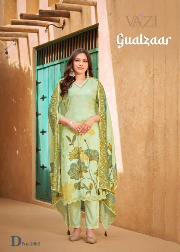 Vazi Gualzaar Viscose Maslin Printed Kurti Bottom With Dupatta Wholesale Catalog Collection Supplier - Image 2