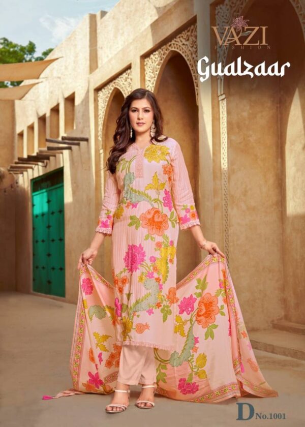 Vazi Gualzaar Viscose Maslin Printed Kurti Bottom With Dupatta Wholesale Catalog Collection Supplier - Image 3