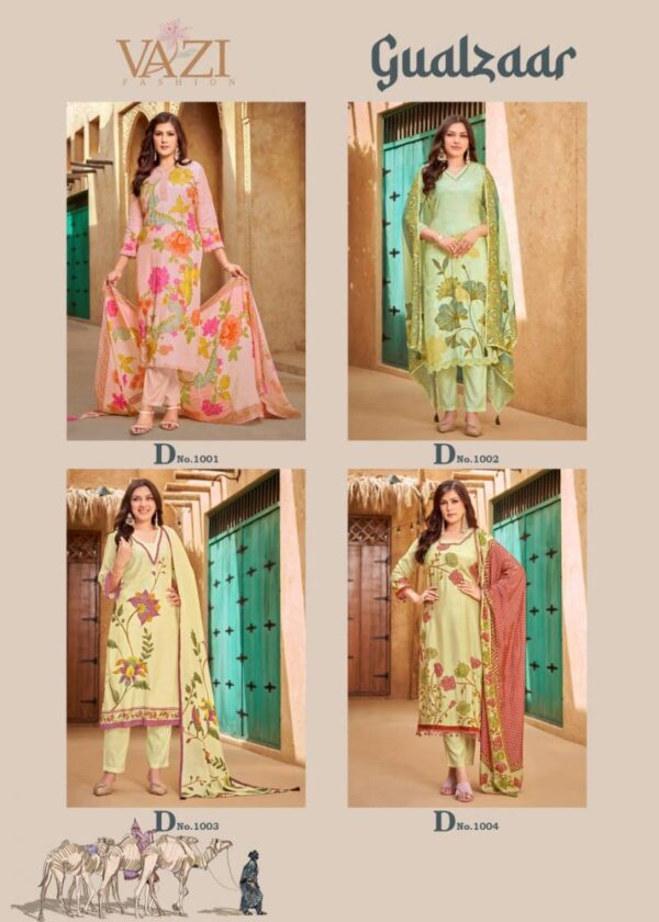 Vazi Gualzaar Viscose Maslin Printed Kurti Bottom With Dupatta Wholesale Catalog Collection Supplier - Image 6