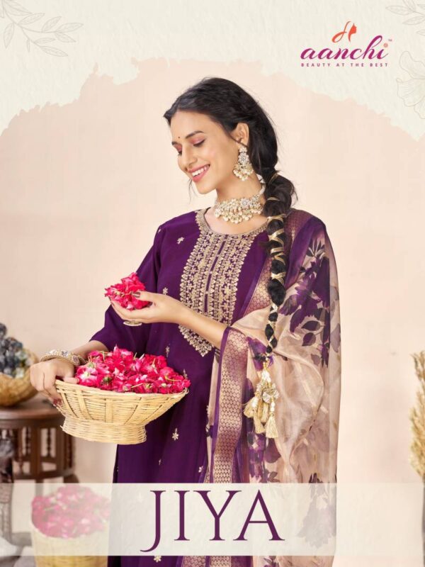 Aanchi Jiya Roman Silk Kurti Bottom With Dupatta Wholesale Catalog Collection Supplier