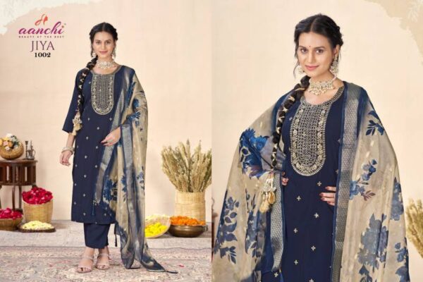 Aanchi Jiya Roman Silk Kurti Bottom With Dupatta Wholesale Catalog Collection Supplier - Image 3