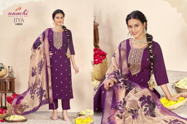Aanchi Jiya Roman Silk Kurti Bottom With Dupatta Wholesale Catalog Collection Supplier - Image 5