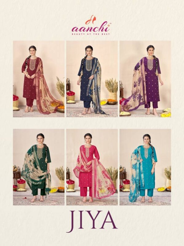 Aanchi Jiya Roman Silk Kurti Bottom With Dupatta Wholesale Catalog Collection Supplier - Image 8