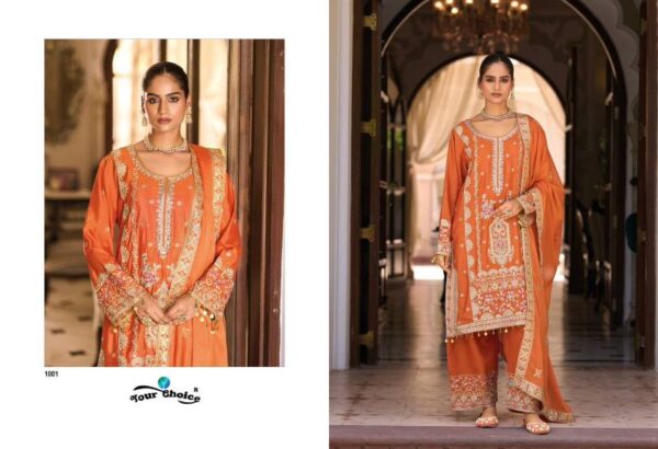 Your Choice Farsi Gold 1 Chinon Designer Salwar Kameez Wholesale Catalog Collection Supplier - Image 4