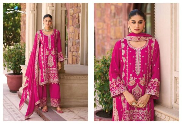 Your Choice Farsi Gold 1 Chinon Designer Salwar Kameez Wholesale Catalog Collection Supplier - Image 2