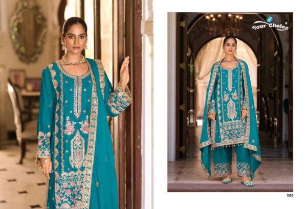 Your Choice Farsi Gold 1 Chinon Designer Salwar Kameez Wholesale Catalog Collection Supplier - Image 3