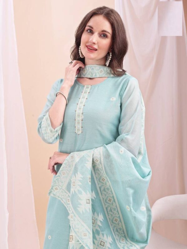 Mc 2752 Mull Chanderi Jacquard Readymade Wholesale Catalog Collection Supplier - Image 4