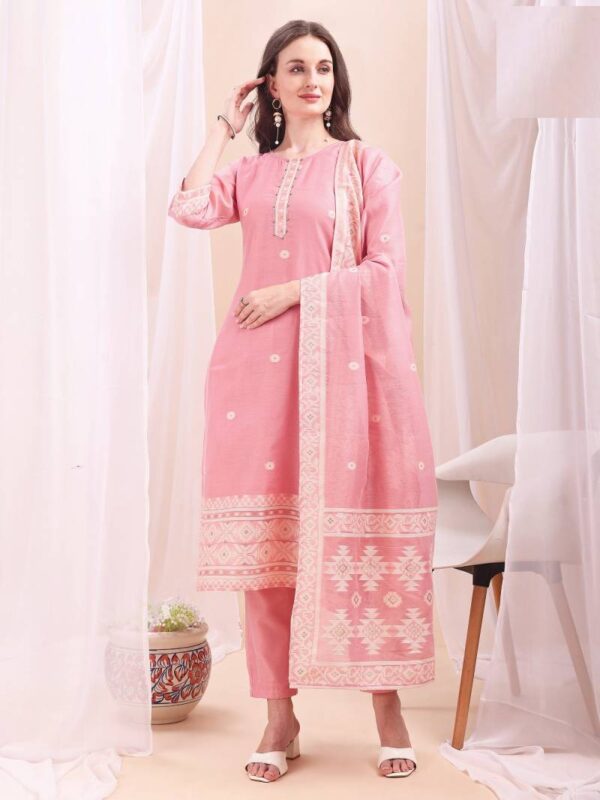 Mc 2752 Mull Chanderi Jacquard Readymade Wholesale Catalog Collection Supplier
