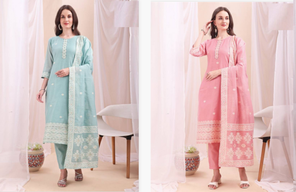 Mc 2752 Mull Chanderi Jacquard Readymade Wholesale Catalog Collection Supplier - Image 7