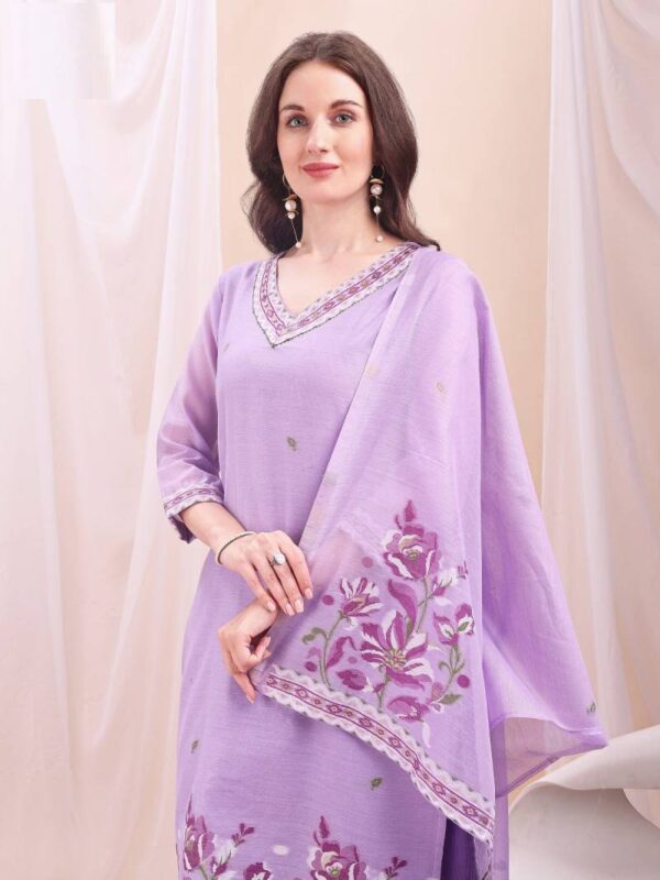 Mc 2713 Mull Chanderi Jacquard Readymade Suit Wholesale Catalog Collection Supplier - Image 6