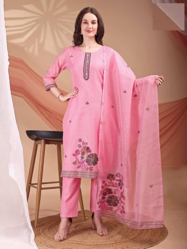 Mc 2651 Mull Chanderi Jacquard Readymade Wholesale Catalog Collection Supplier - Image 2