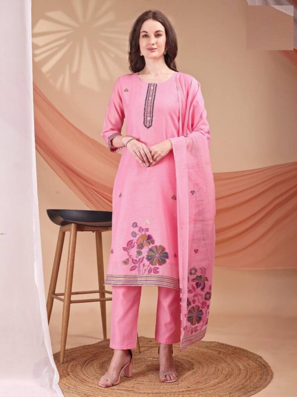 Mc 2651 Mull Chanderi Jacquard Readymade Wholesale Catalog Collection Supplier - Image 3