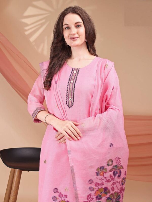 Mc 2651 Mull Chanderi Jacquard Readymade Wholesale Catalog Collection Supplier - Image 4