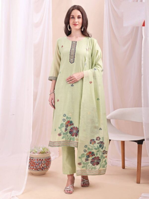 Mc 2651 Mull Chanderi Jacquard Readymade Wholesale Catalog Collection Supplier - Image 5