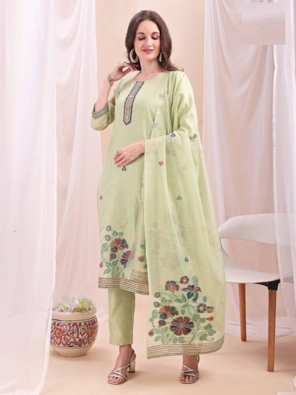 Mc 2651 Mull Chanderi Jacquard Readymade Wholesale Catalog Collection Supplier