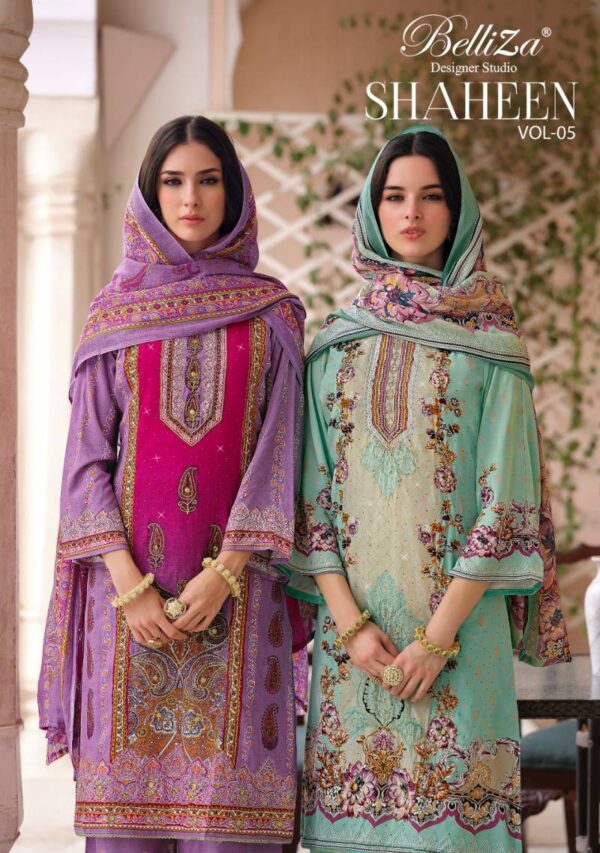 Belliza Shaheen Vol 5 Readymade Viscose Rayon Digital Print Suit Wholesale Catalog Collection Supplier