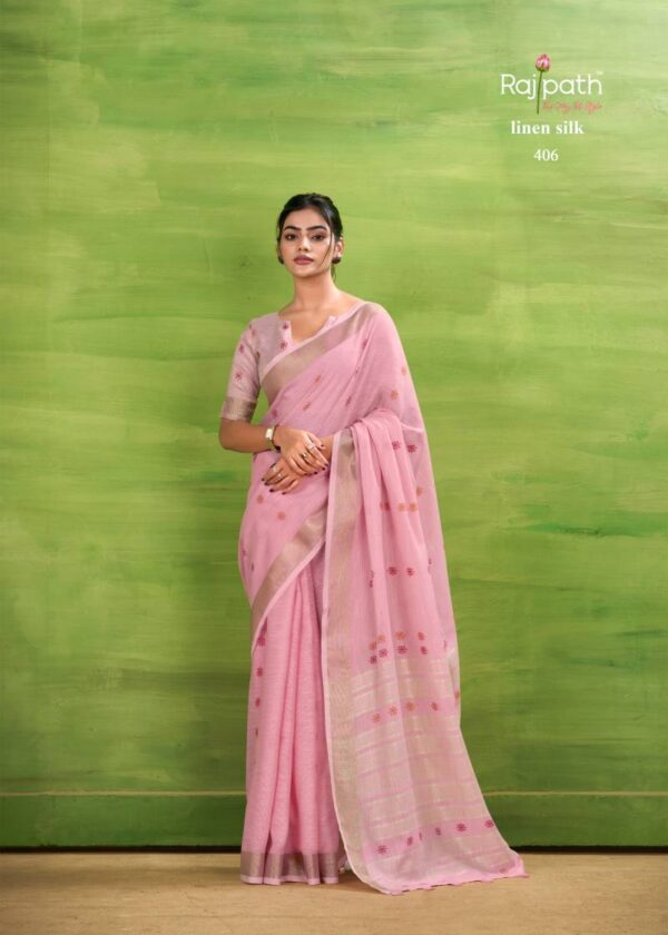 Rajpath Sunrise Silk Linen Silk Fancy Sarees Wholesale Catalog Collection Supplier - Image 4