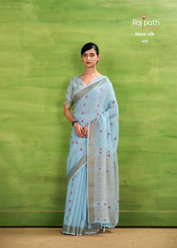 Rajpath Sunrise Silk Linen Silk Fancy Sarees Wholesale Catalog Collection Supplier - Image 6