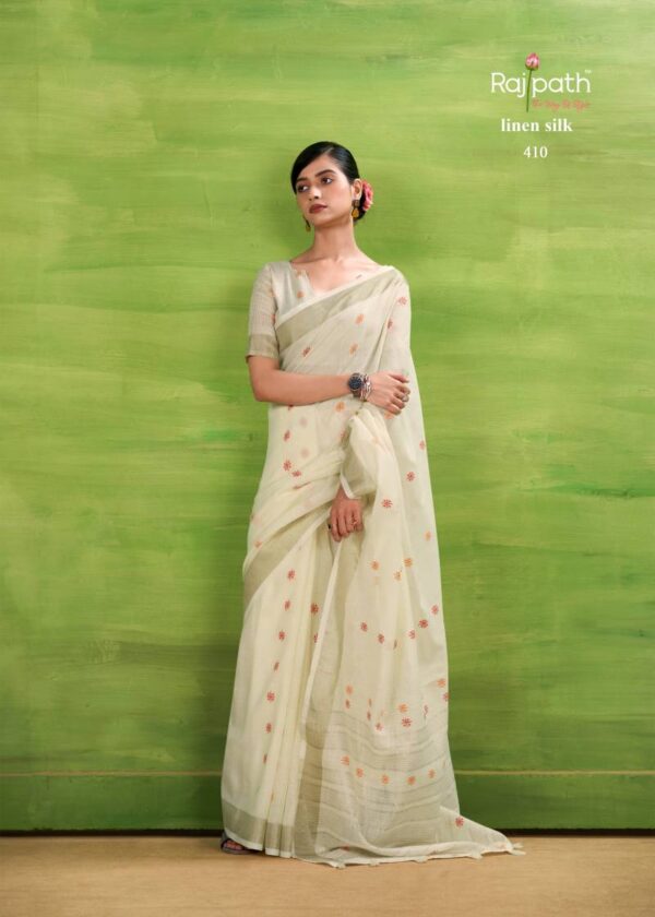 Rajpath Sunrise Silk Linen Silk Fancy Sarees Wholesale Catalog Collection Supplier - Image 7
