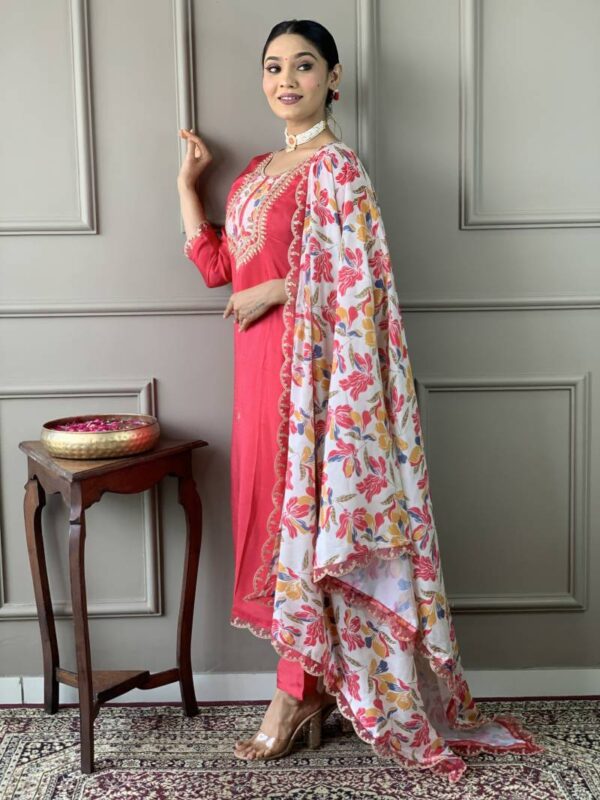 Sku 1544 Gajri Viscose Kurti Bottom With Dupatta Wholesale Catalog Collection Supplier - Image 2
