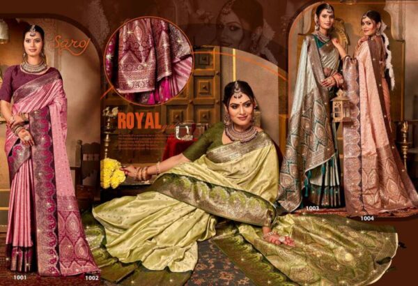 Saroj Begum Sattin Saroski Vol 2 Festive Wear Satin Silk Saree Wholesale Catalog Collection Supplier - Image 6
