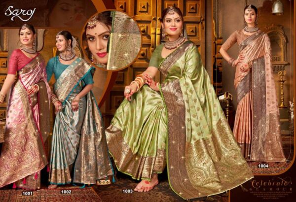 Saroj Begum Satin Saroski Vol 3 Wedding Wear Silk Saree Wholesale Catalog Collection - Image 6