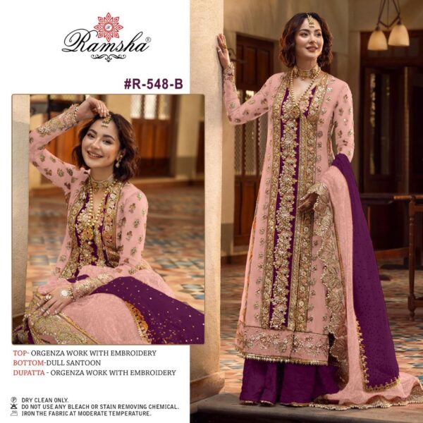Ramsha R 548 B  Ready Made Pakistani Salwar Suits Wholesale Collection Supplier - Image 2