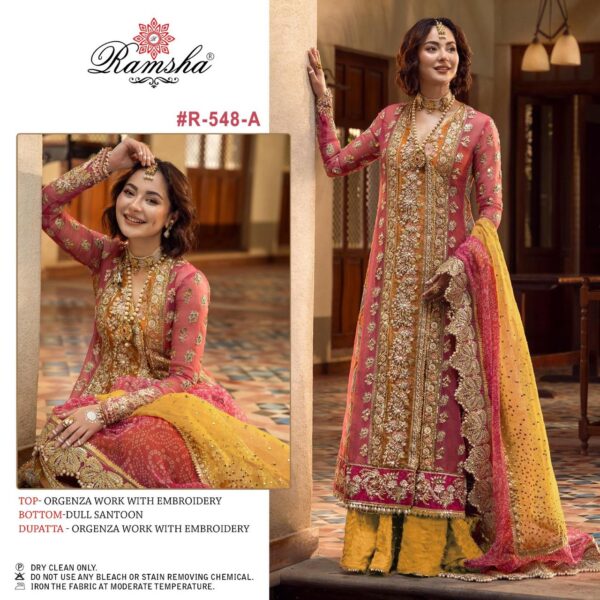 Ramsha R 548 A  Ready Made Pakistani Salwar Suits Wholesale Collection Supplier - Image 2