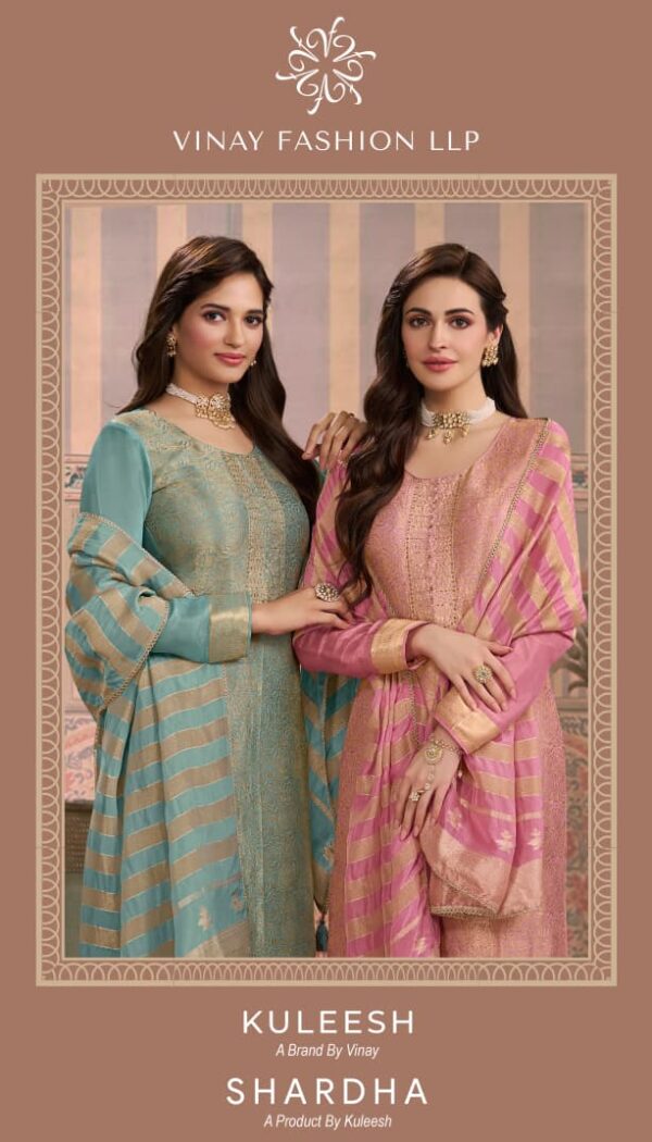 Vinay Kuleesh Shardha Viscose Shimmer Jacquard Suit Wholesale Catalog Collection Dealer