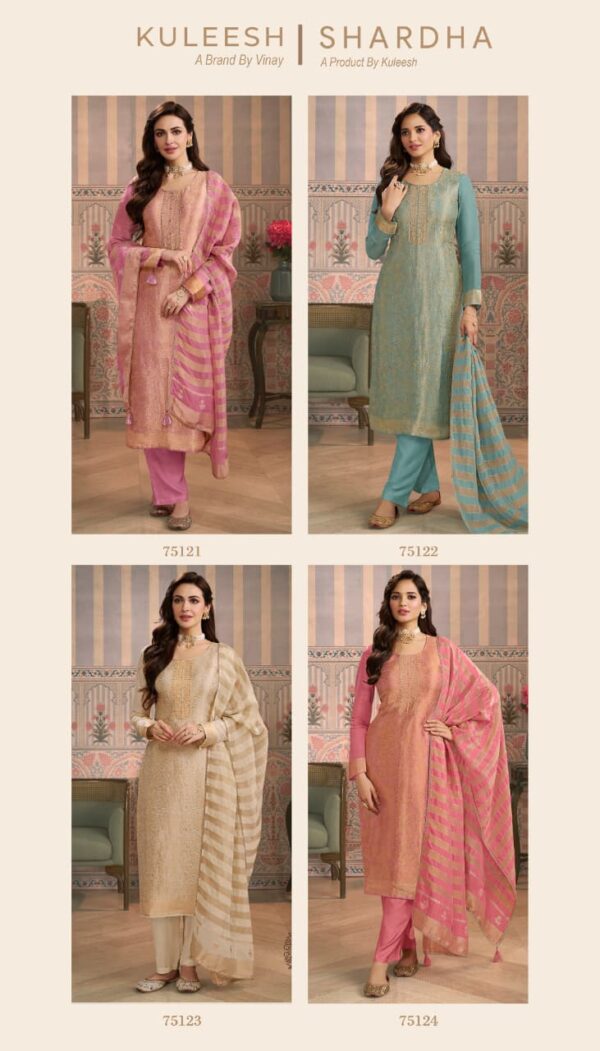 Vinay Kuleesh Shardha Viscose Shimmer Jacquard Suit Wholesale Catalog Collection Dealer - Image 7