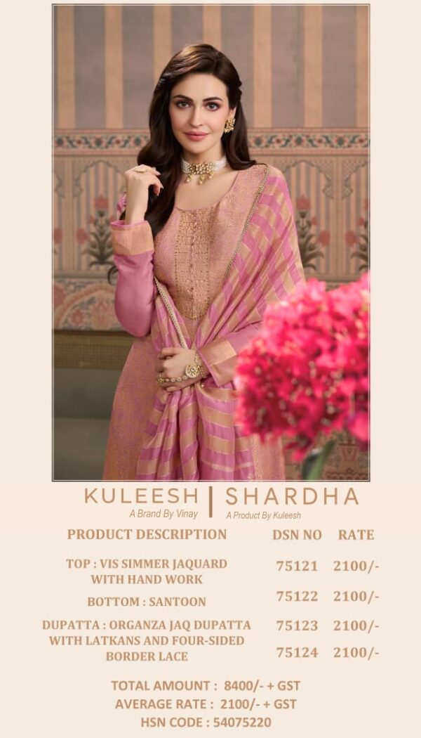 Vinay Kuleesh Shardha Viscose Shimmer Jacquard Suit Wholesale Catalog Collection Dealer - Image 2