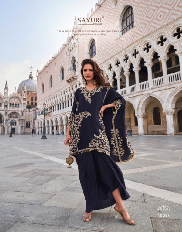 Sayuri Crown Designer Crepe Embroidered Indo Western Wholesale Catalog Collection Supplier - Image 2