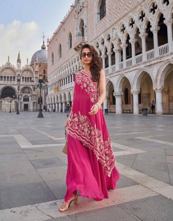 Sayuri Crown Designer Crepe Embroidered Indo Western Wholesale Catalog Collection Supplier - Image 4